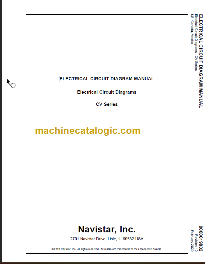 Navistar Cv Series Electrical Circuit Diagrams Machine Catalogic