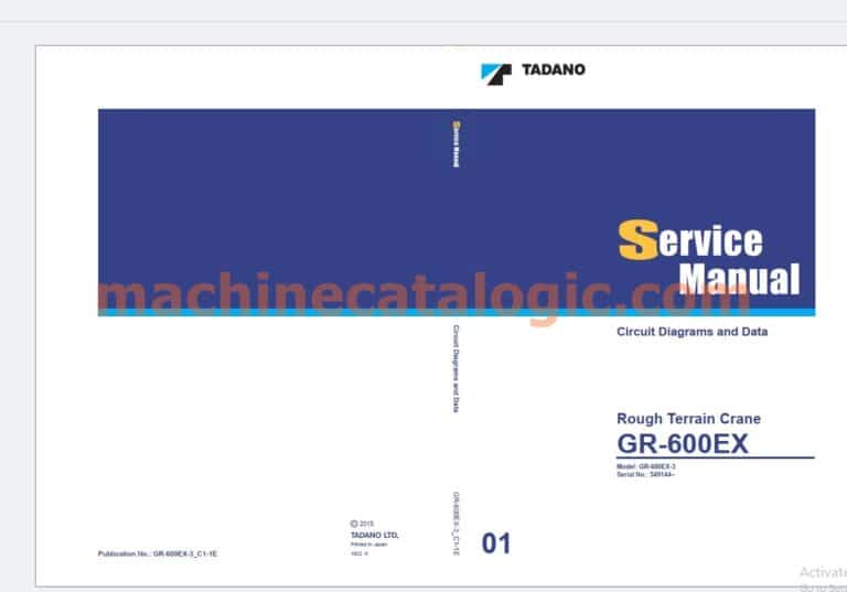 Tadano Rough Terrain Crane GR-600EX Service Manual