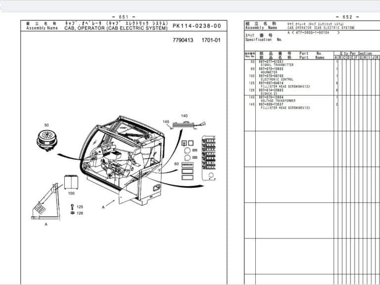 Tadano parts diagrams