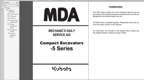 Kubota Construction Full PDF Manual SET 2024 (English Language)