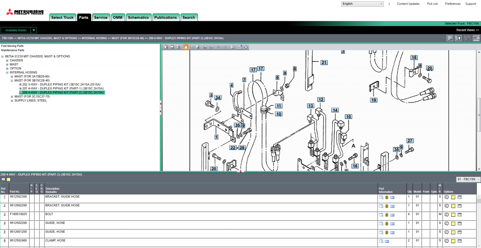Mitsubishi Forklift Parts Catalog ( MCFE) 2022 Machine Catalogic