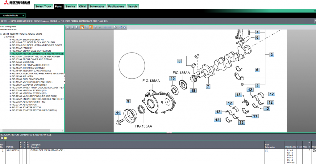 Mitsubishi Forklift Parts Catalog ( MCFS) 2022 Machine Catalogic
