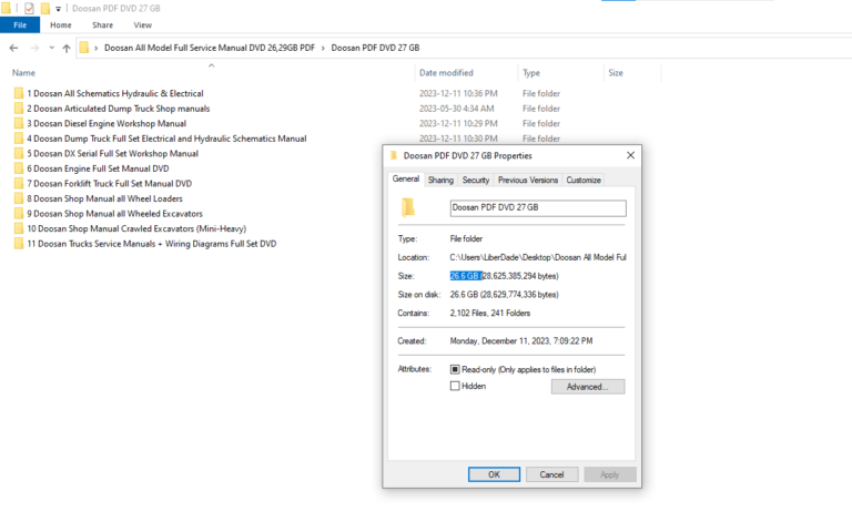 doosan workshop manual set