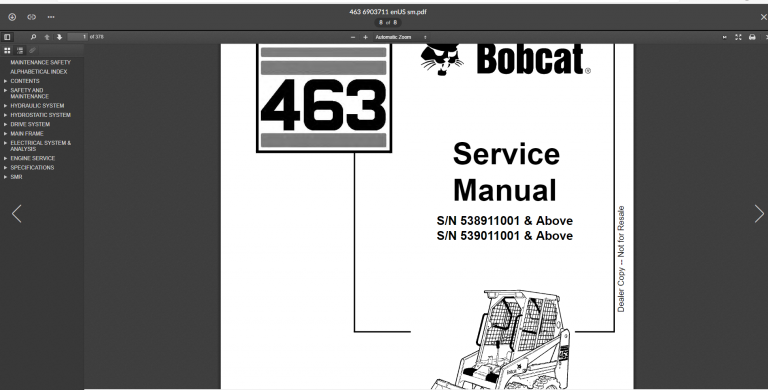 bobcat service manual pdf