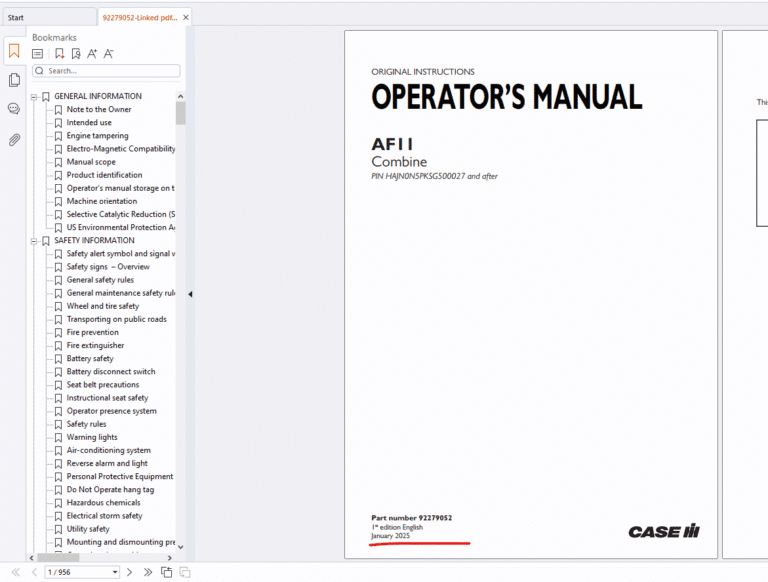 Case agriculture operator's manual 2025