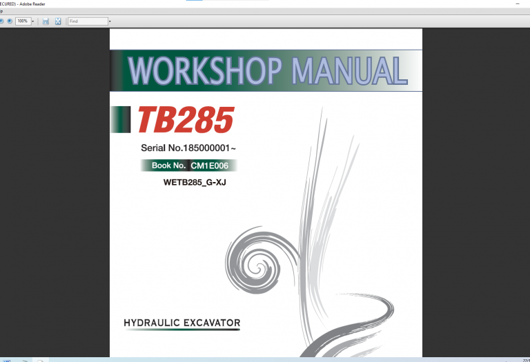 TAKEUCHI WORKSHOP MANUAL-PARTS MANUAL-OPERATORS MANUAL