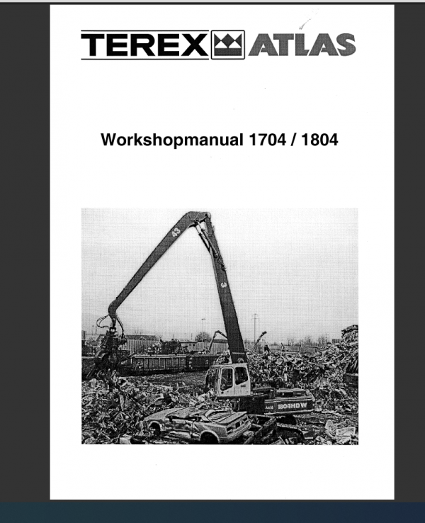 Terex Atlas 1704,1804 Excavator Service Manual