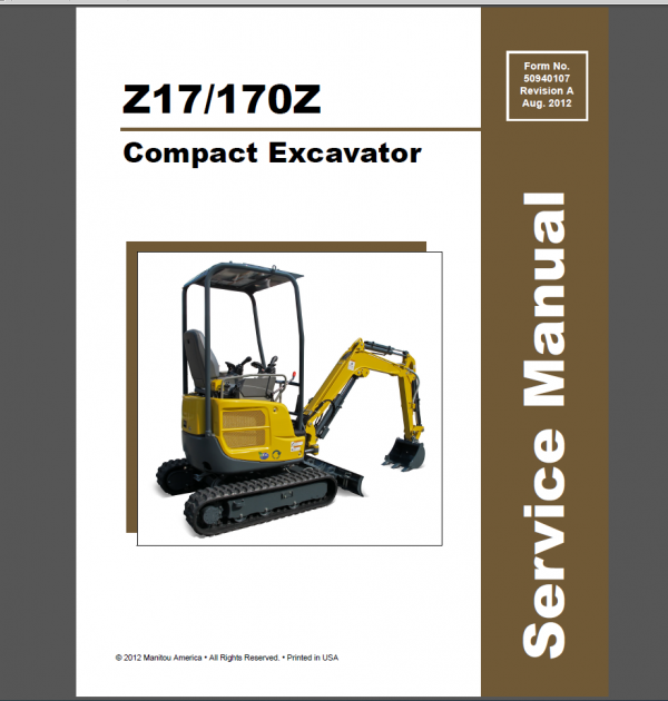 Gehl z17/170z Service manualCompact Excavator