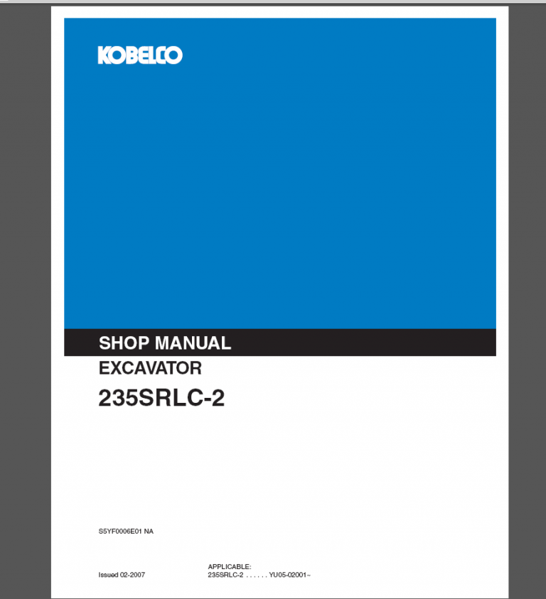 KOBELCO 235SRLC-2 SHOP MANUAL