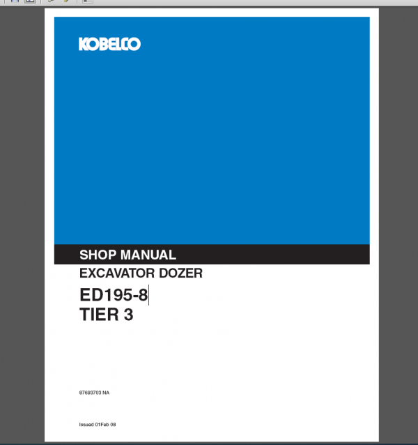 Kobelco Excavator Dozer ED195-8 Service Manual