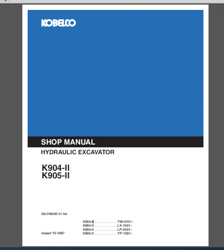 K904-II K905-II SHOP MANUAL