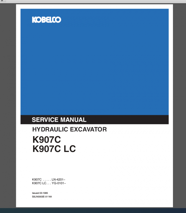KOBELCO K907C SERVICE MANUAL