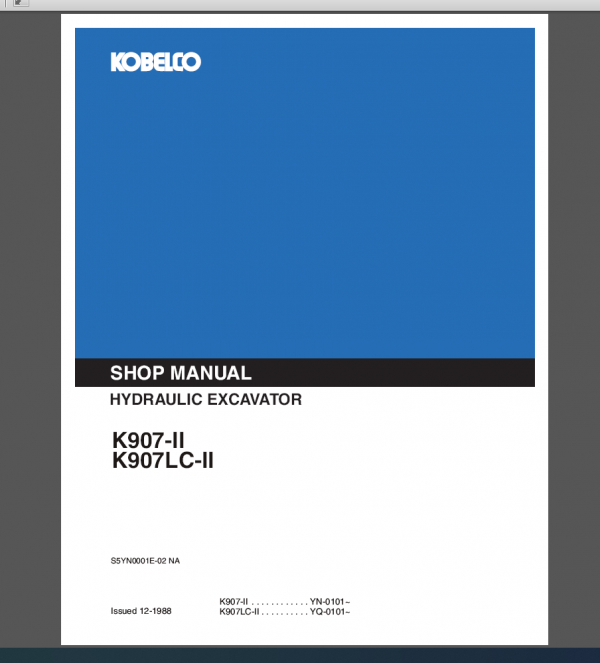K907-II SHOP MANUAL PDF