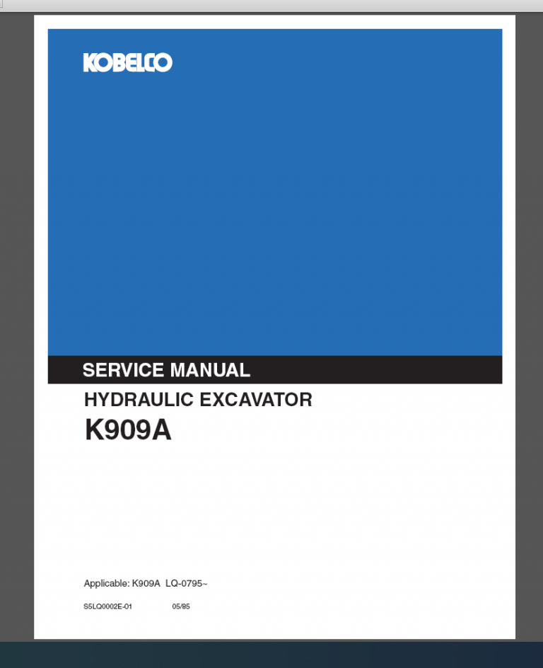 KOBELCO K909A SERVICE MANUAL