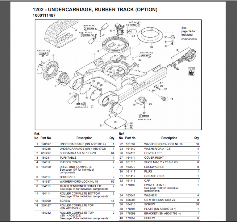 GEHL 1202 PARTS MANUAL Compact Excavator