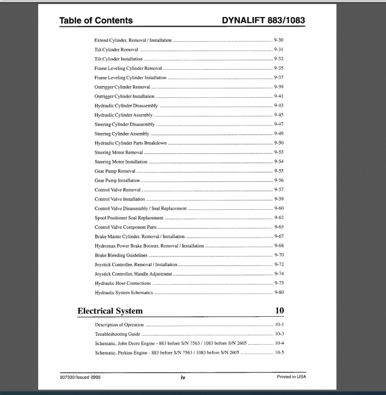 GEHL 883/1083 SHOP MANUAL