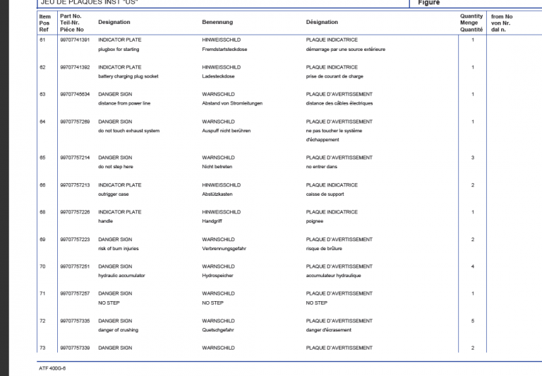 ATF 400G-6 PARTS CATALOG PDF