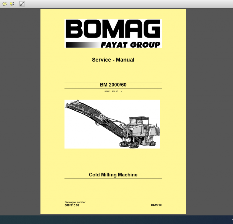 BOMAG BM 2000/60 Service Manual