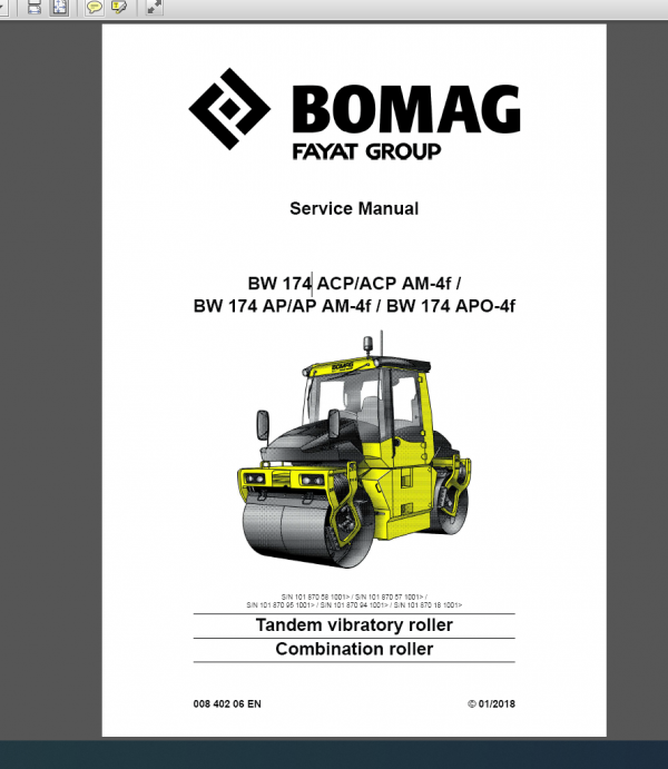 BOMAG BW174-4f Service Manual