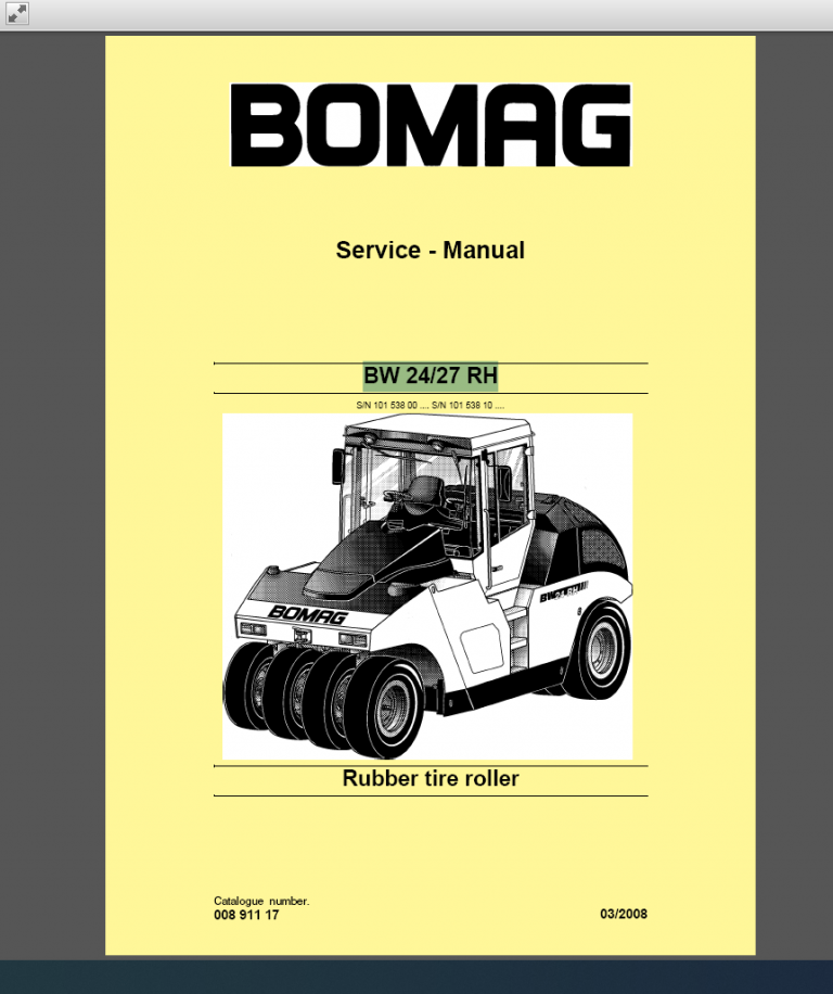 BOMAG BW 24/27 RH SERVICE MANUAL