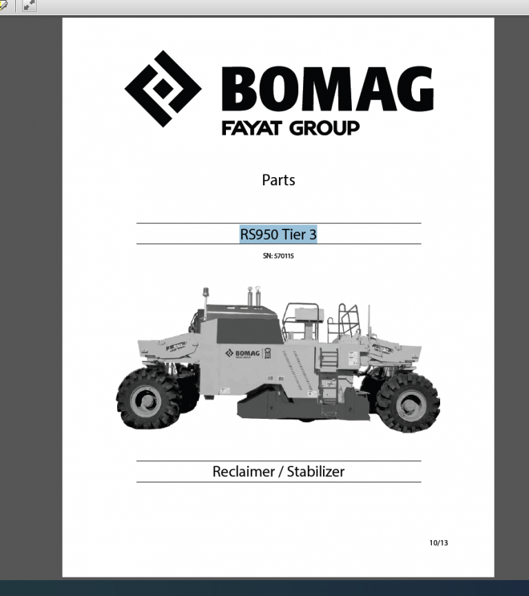 RS950 Tier 3 PARTS BOOK