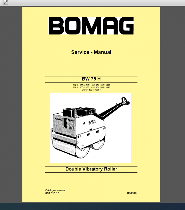 BOMAG BW 75H SERVICE MANUAL
