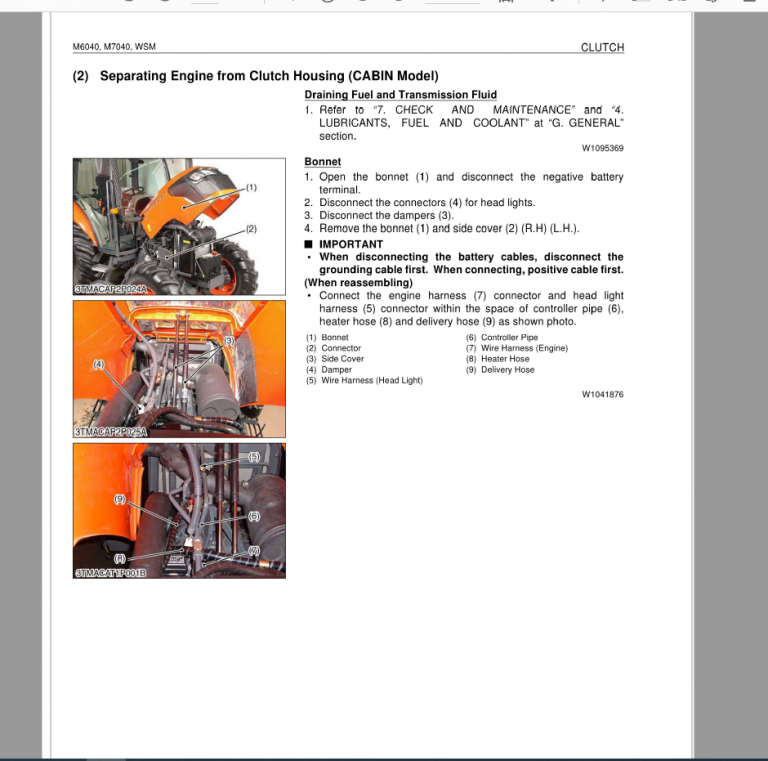 Kubota Agricultural Machine Service Manual