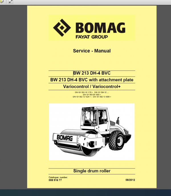 BW 213 DH-4 BVC Service Manual