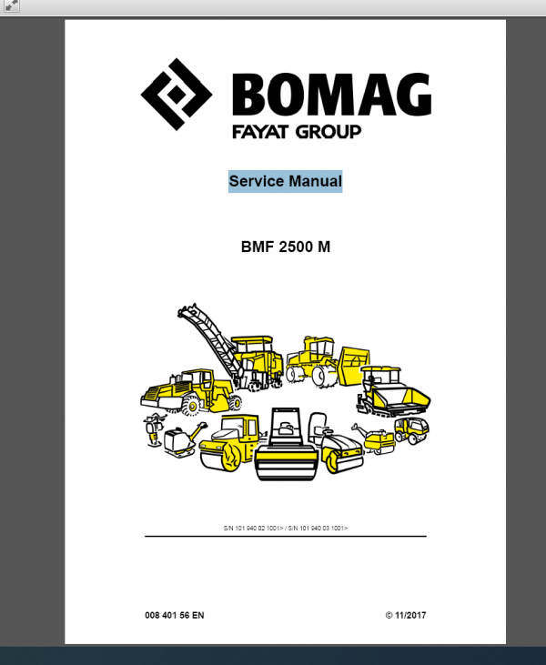 BMF 2500M Service Manual