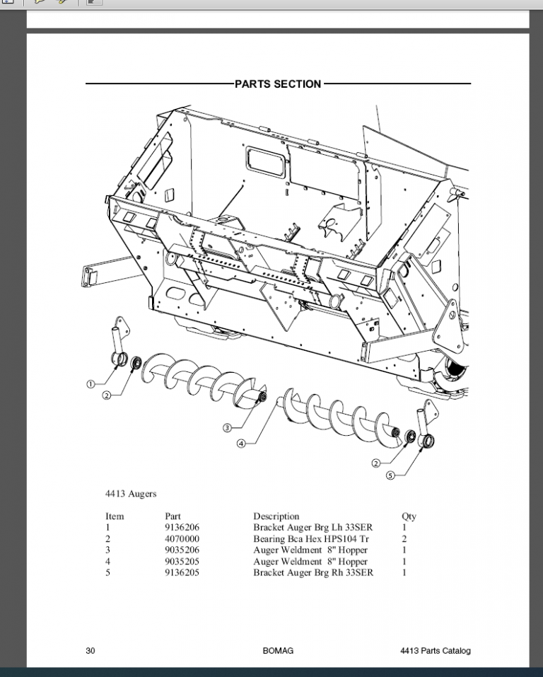 BOMAG PAVER 4413 PARTS CATALOG