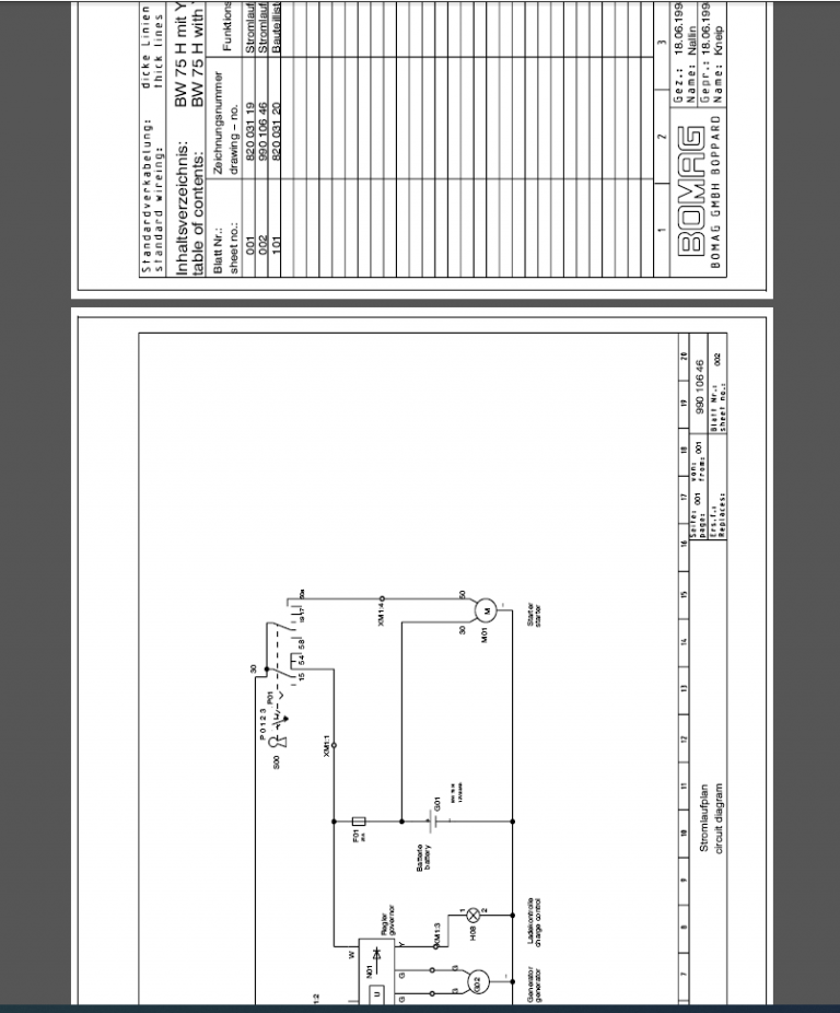 BOMAG BW 75H SERVICE MANUAL