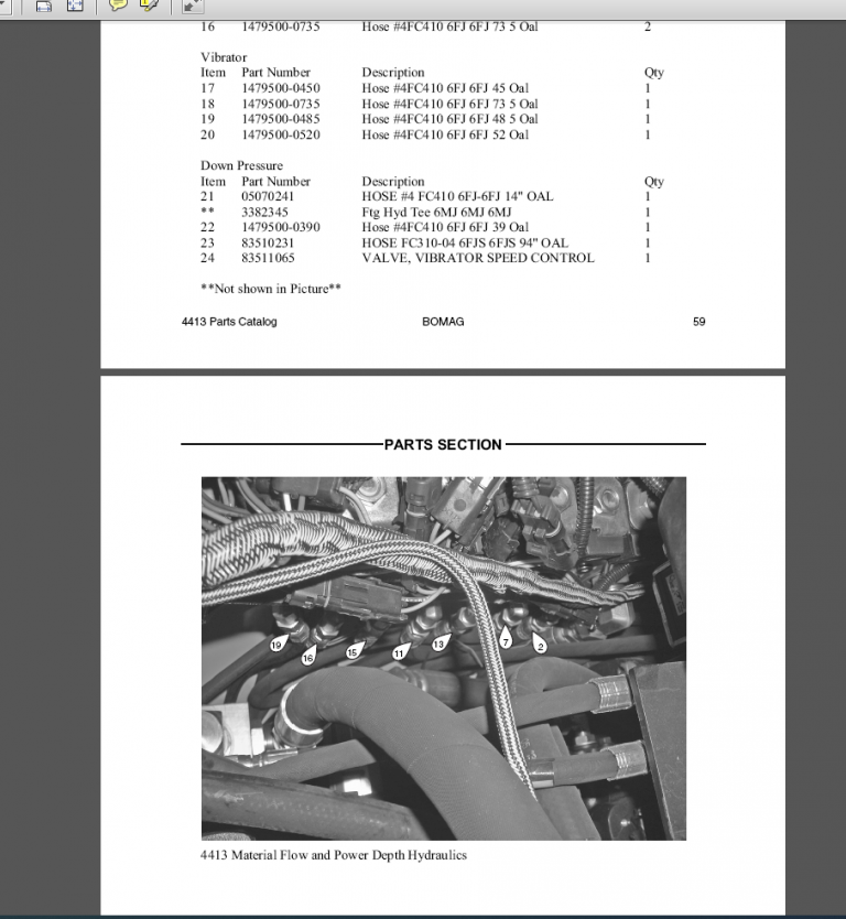 BOMAG PAVER 4413 PARTS CATALOG