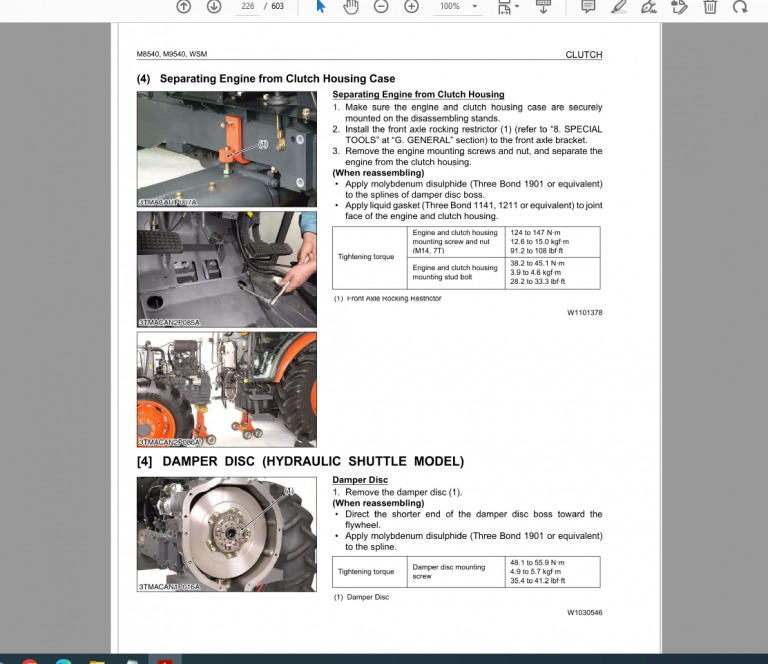 Kubota Agricultural Machine Service Manual
