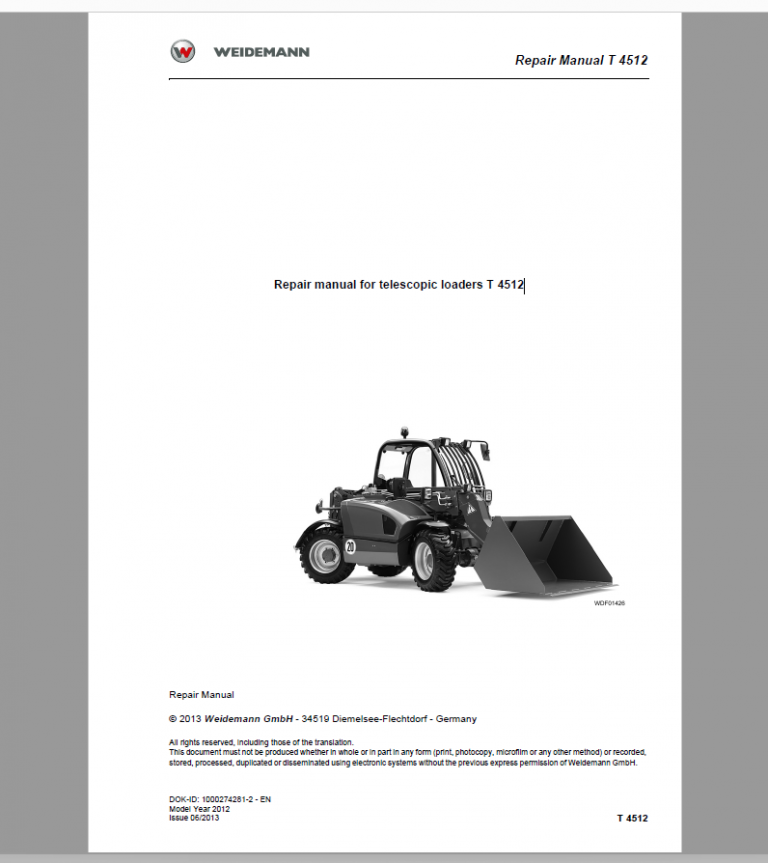 WEIDEMANN T 4512 REPAIR MANUAL