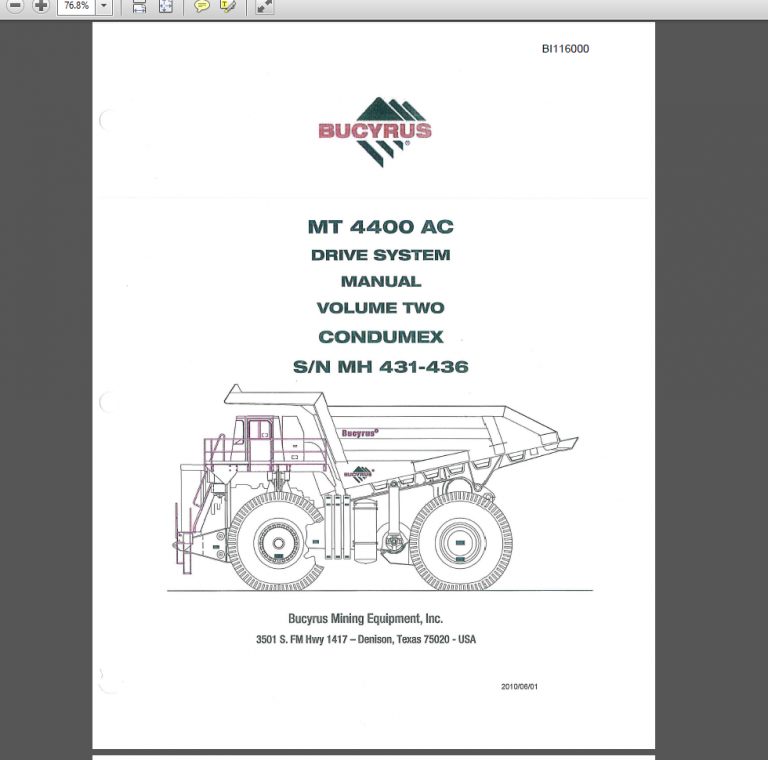 BUCYRUS MT4400AC Technical Manual