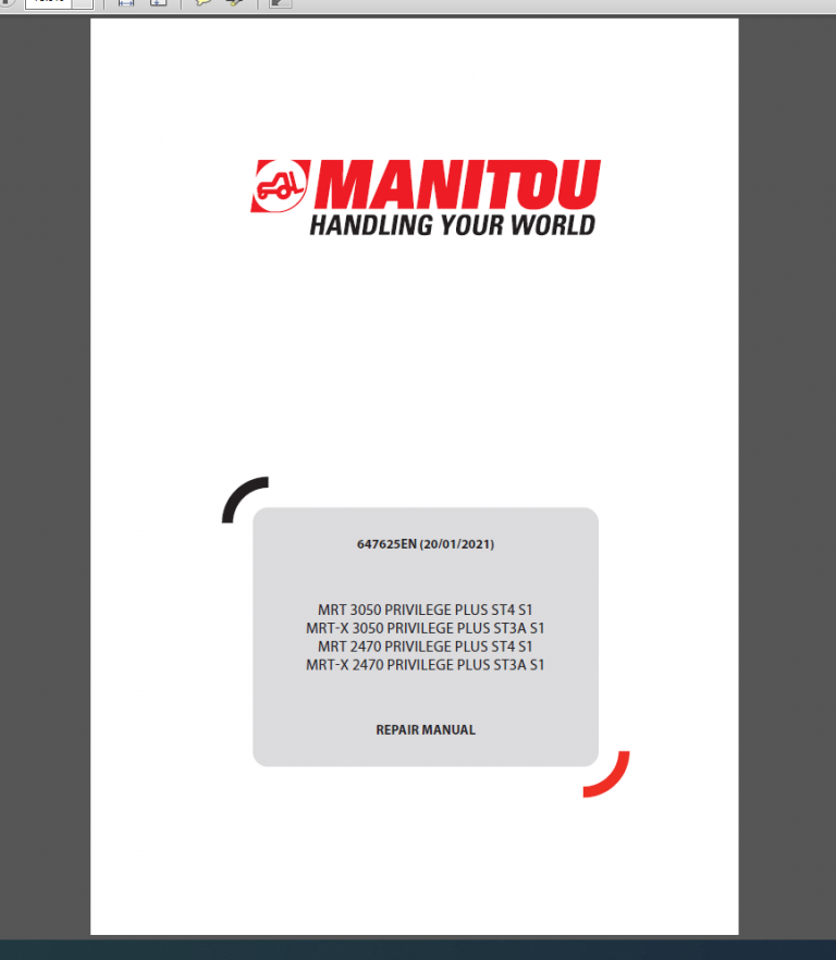Manitou MRT 3050 - MRTX 2470 Repair Manual