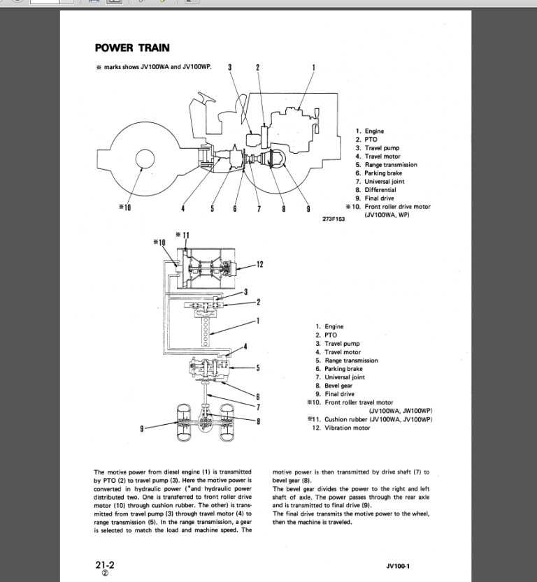 KOMATSU JV100A-1 SHOP MANUAL