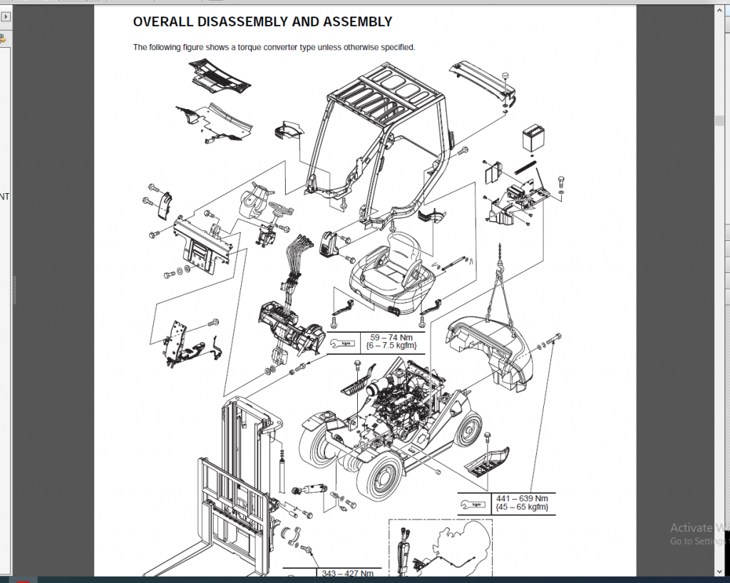 KOMATSU FORKLIFT SHOP MANUAL 2022