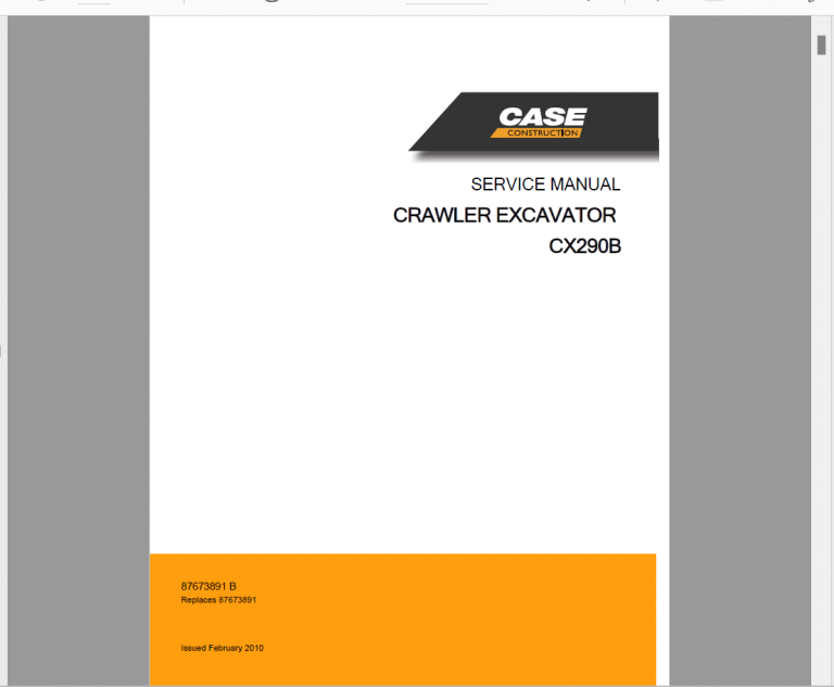 CASE CX290B SERVICE MANUAL