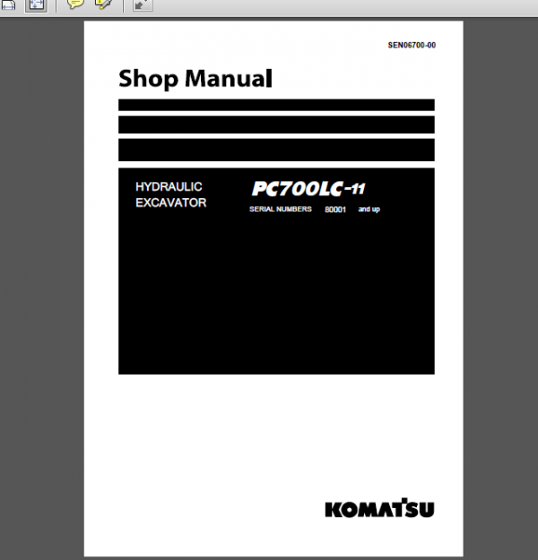 KOMATSU PC700LC-11 SHOP MANUAL