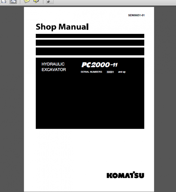 KOMATSU PC2000-11 SHOP MANUAL