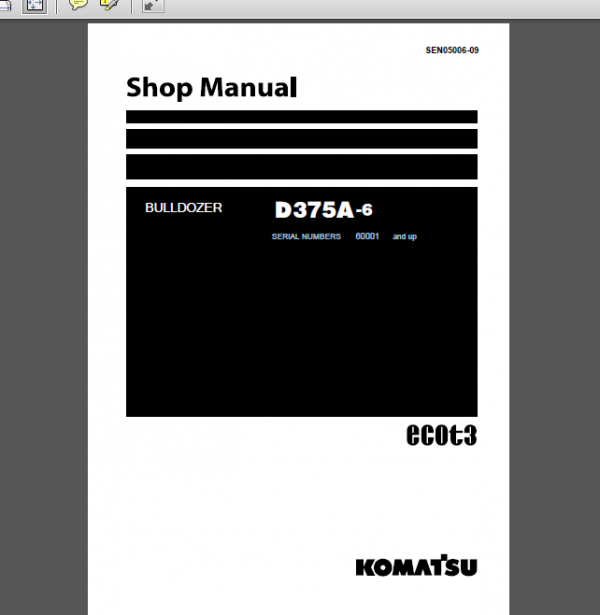 KOMATSU D375A-6 SERVICE MANUAL