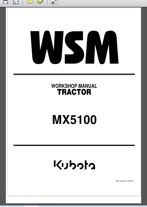 KUBOTA MX5100 WORKSHOP MANUAL
