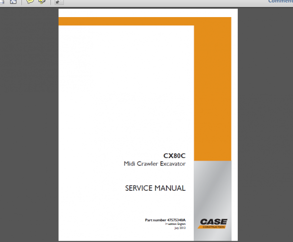 CASE CX80C SERVICE MANUAL