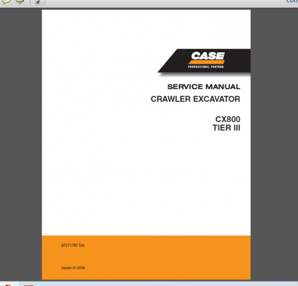 CASE CX800 / TIER III SERVICE MANUAL