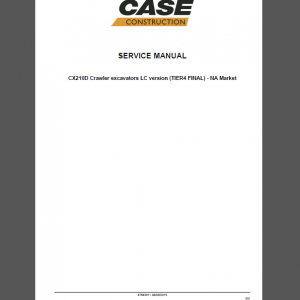 CASE CX210D / LC version (TIER4 FINAL) SERVICE MANUAL