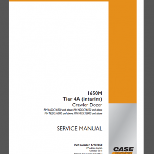 CASE 1650M / Tier 4A (interim) SERVICE MANUAL