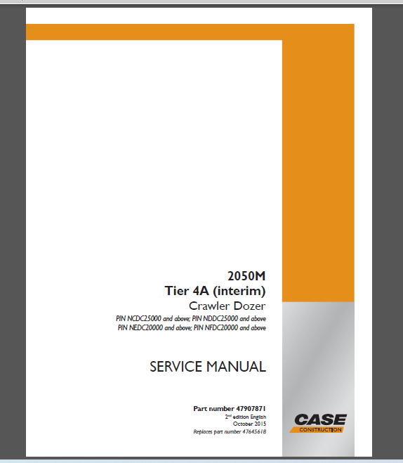CASE 2050M / Tier 4A (interim) SERVICE MANUAL