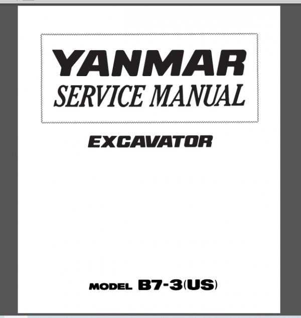YANMAR B7-3 (US) SERVICE MANUAL