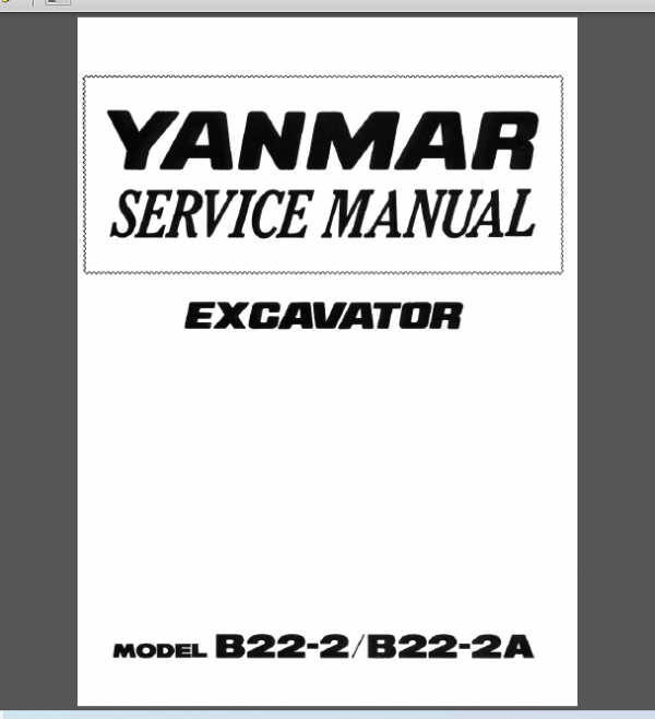 YANMAR B22-2 / B22-2A SERVICE MANUAL